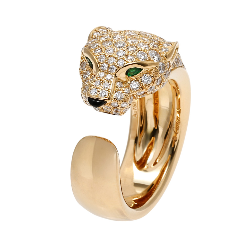 Cartier Panthère Do Ring Semi-pave Setting 18K Yellow Gold N4225000