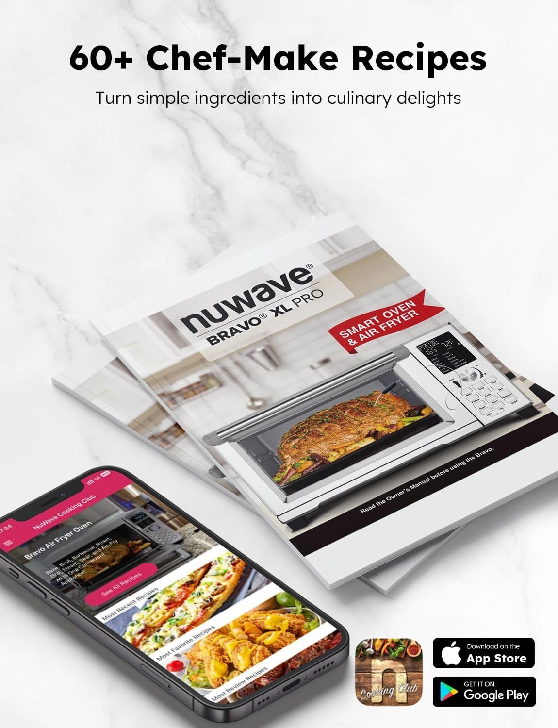 30QT 12-in-1 Air Fryer Toaster Oven, 100% Super Convection, 100 Presets, Smart Probe, 50-500°F, PFAS-Free, Brushed Stainless Steel