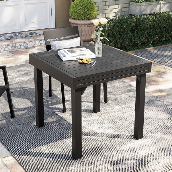 3/5/7 Pieces Patio Dining Set,Aluminum Expandable Table,Folding Padded Adjustable Chair