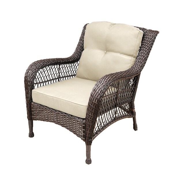 6piece Resin Wicker Patio Furniture Conversation Set with High Back