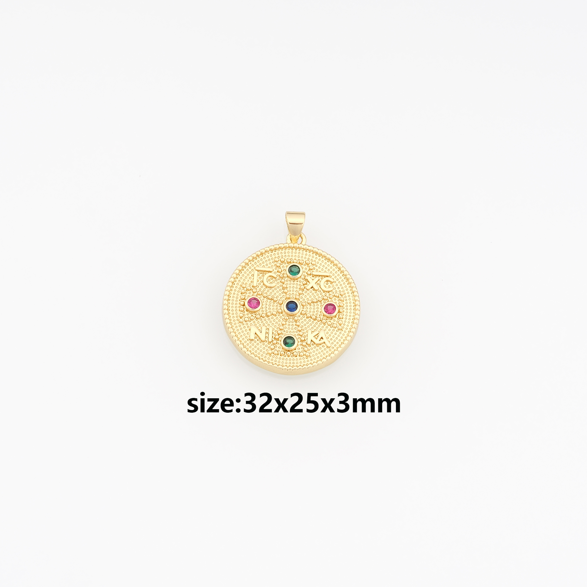 18K Gold Filled Cross Pendant,Religious Charm Earrings Necklace for DIY Jewelry Making Supply