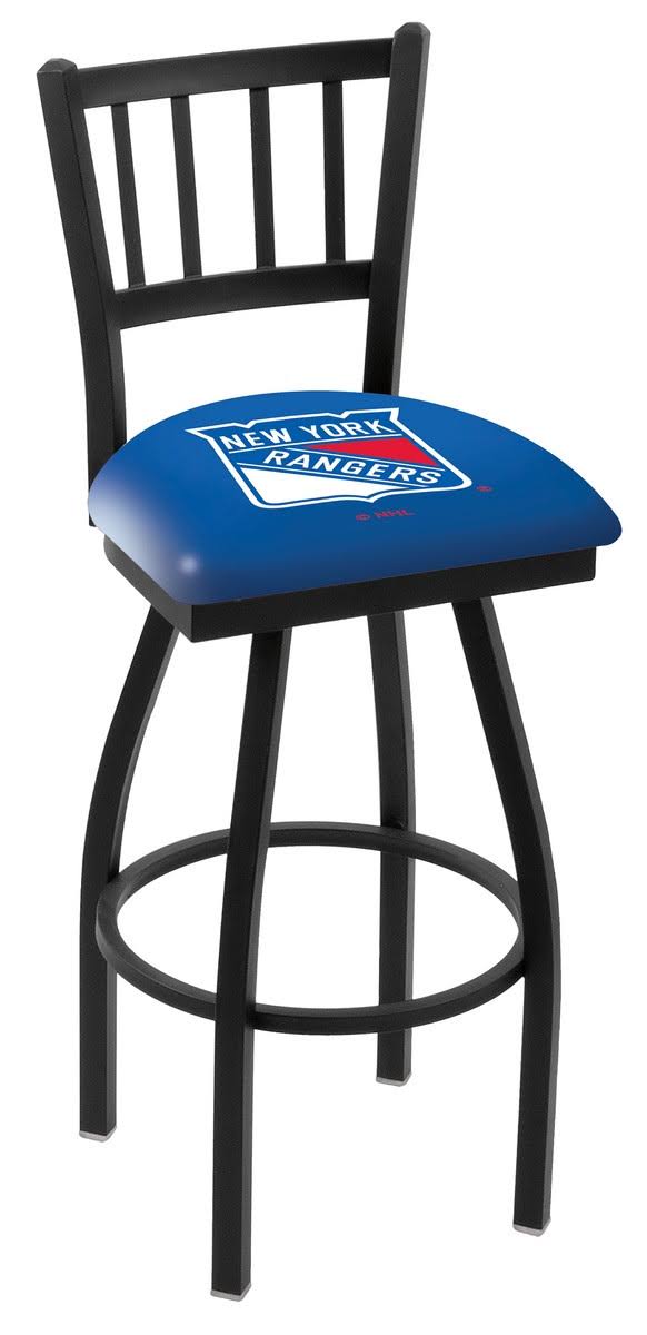 Holland Bar Stool New York Rangers 25x22 Wrinkle Swivel Bar Stool with Jailhouse Style Back