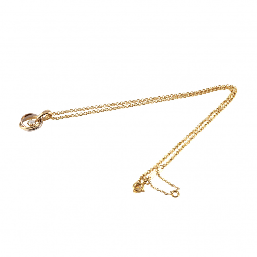 Cartier Trinity 1PD Necklace Tri-Gold Diamond
