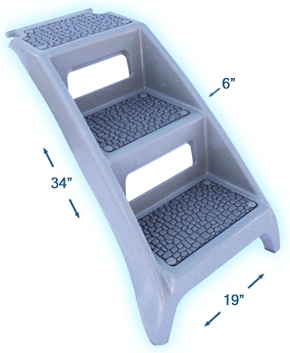 Elevated Pet Bathing Large Teal Steps Combo