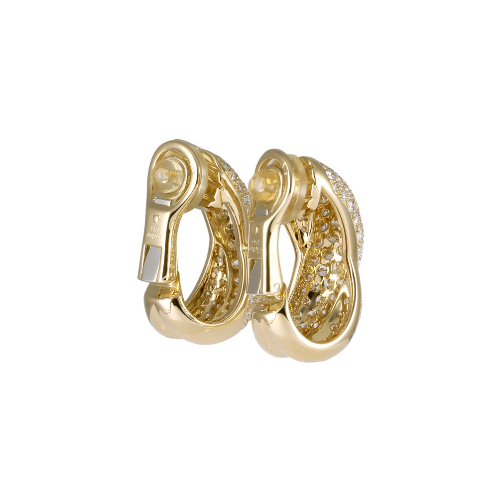Cartier Kolysee K18YG Yellow Gold Earrings Diamond