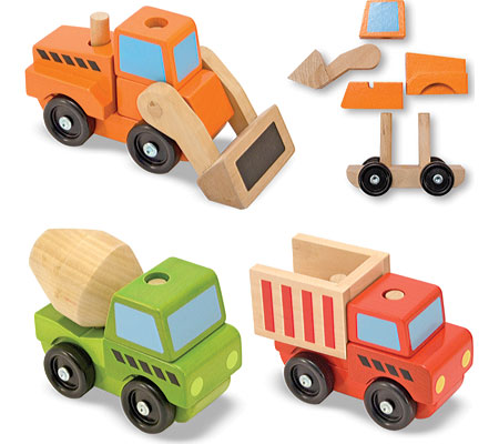 Children's Melissa and Doug Stacking Construction Vehicles
