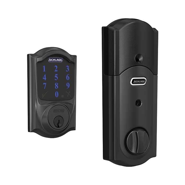 Schlage BE469NXCAM619 Camelot Touchscreen Deadbolt with Alarm - Satin Nickel