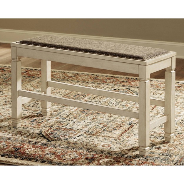 Bolanburg Counter Height Dining Room Bench Antique White Signature Design By Ashley