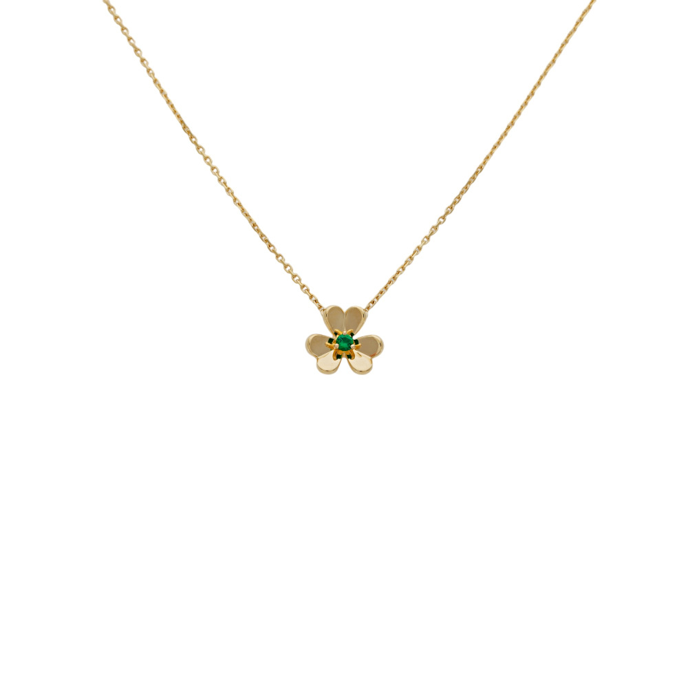 Van Cleef & Arpels Frivole Necklace 18K Yellow Gold Emerald VCARP7SB00