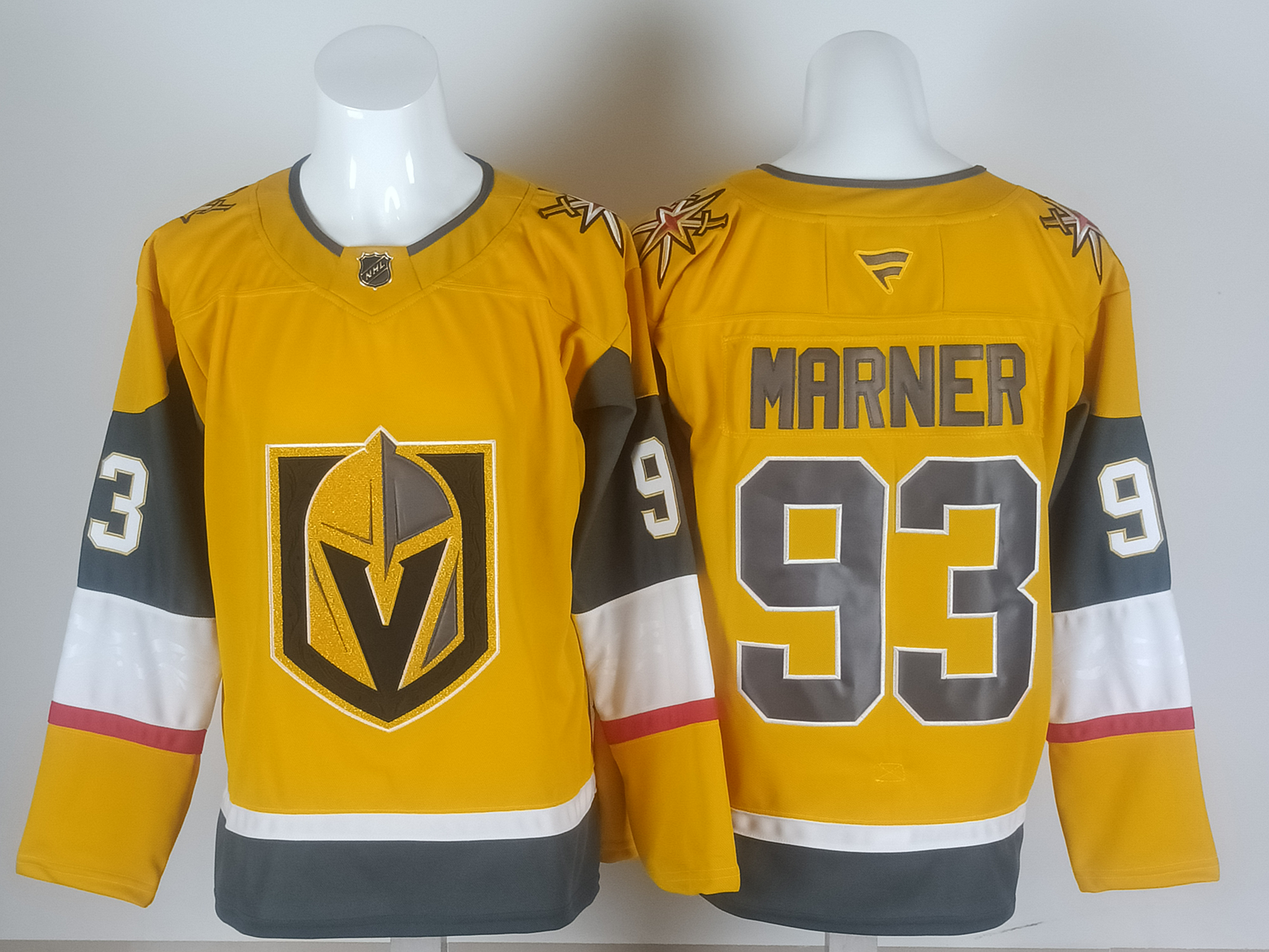Men's Vegas Golden Knights Mitch Marner #93 Fanatics Gold Home Premium Jersey