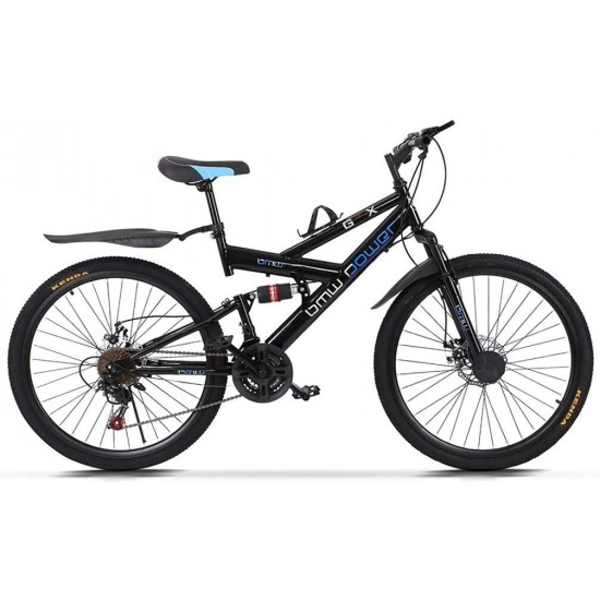 26 inch Carbon Steel Mountain Bike,21-Speed Bicycle for Men,Full Suspension MTB Bicycle Adult Student Outdoors Unisex Portable Bike,Double Disc Brake Mountain Bicycles for Men,Black