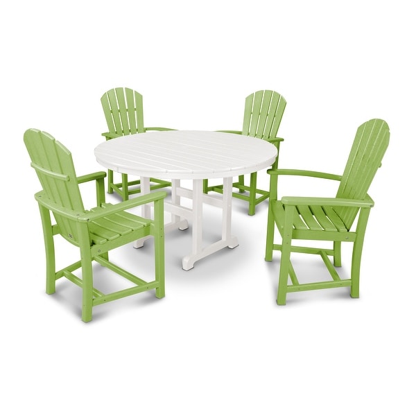 POLYWOOD Palm Coast 5Piece Round Farmhouse Dining Set