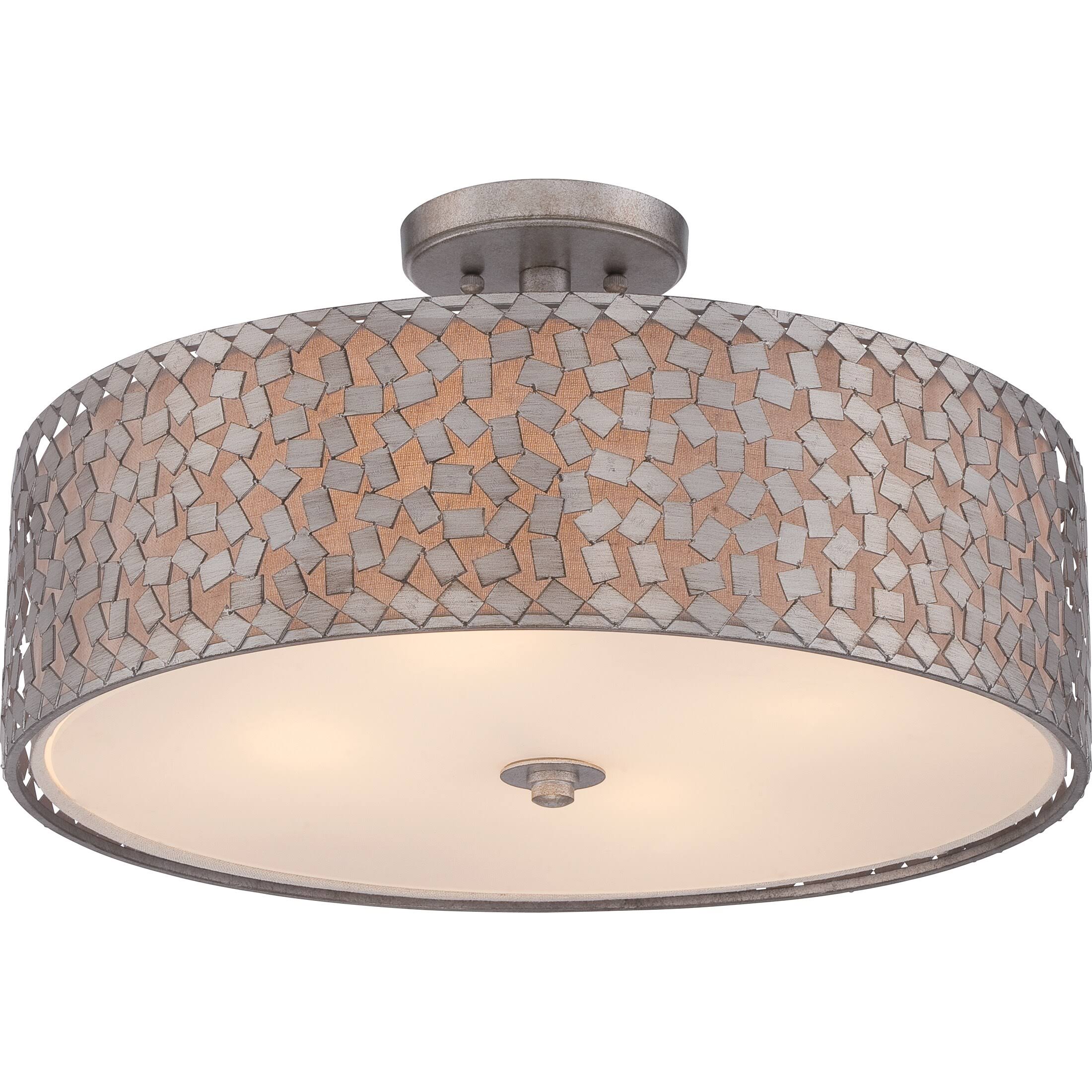 Quoizel CKCF1720OS Confetti Four Light Semi-Flush Mount in Old Silver Finish | Beautiful Things Lighting