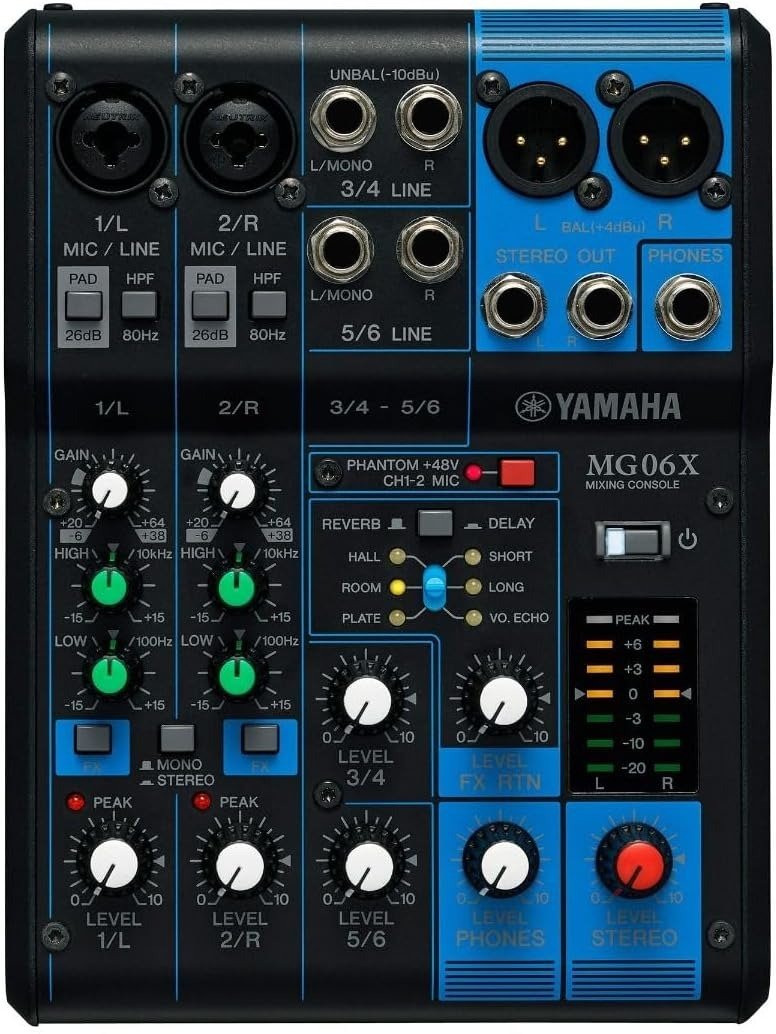 6-Input Compact Stereo Mixer with Effects