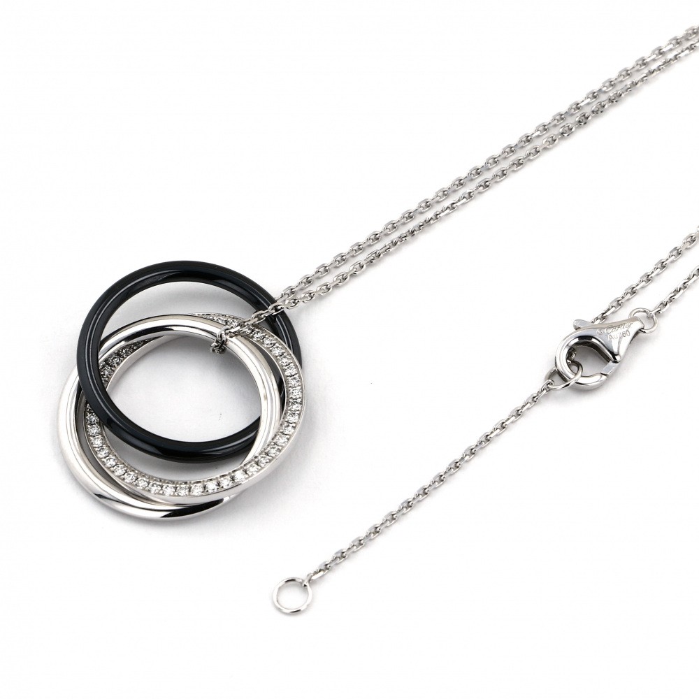 Cartier Trinity Diamond Necklace 18K White Gold