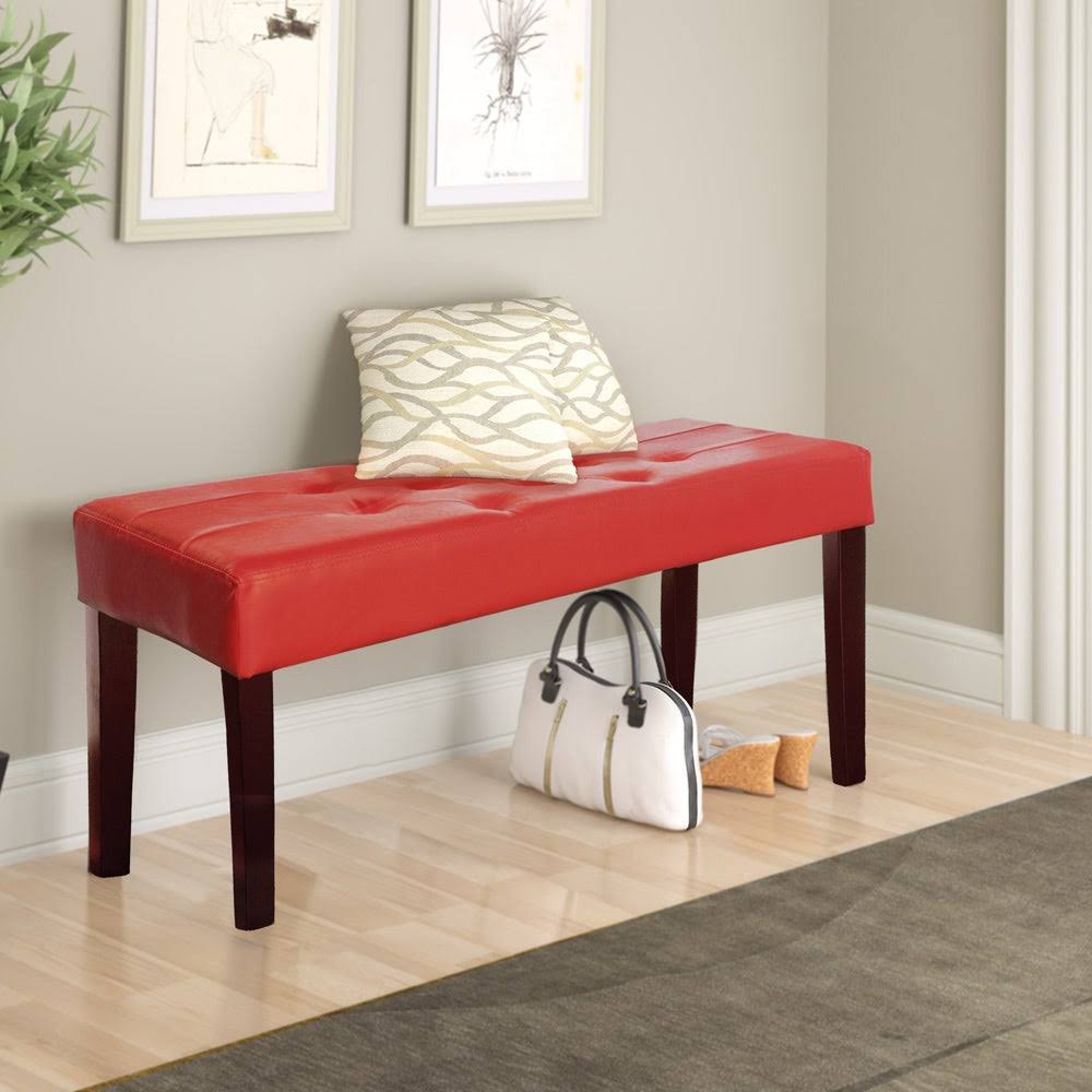 Copper Grove Vrbovsko 12-Panel Leatherette Bench - Brown