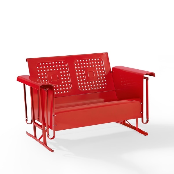Crosley Bates Loveseat Glider in Red