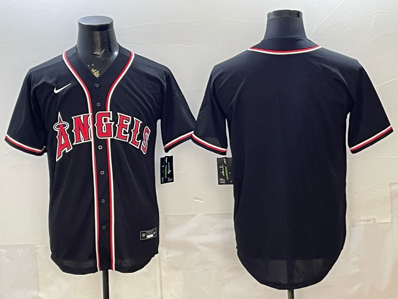 Men's Los Angeles Angels Fashion Replica Black Out Jersey