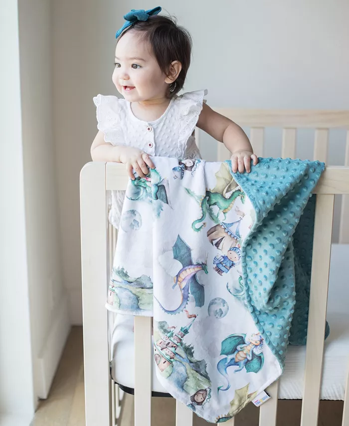 Honey Lemonade Premium Baby and Toddler Minky Blanket - Dragons and Knights