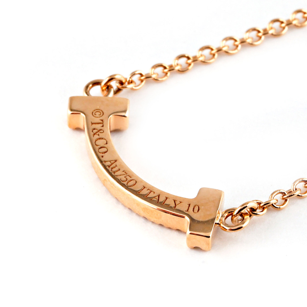 Tiffany & Co. Tiffany T Smile Necklace 18K Rose Gold Diamond 62617772
