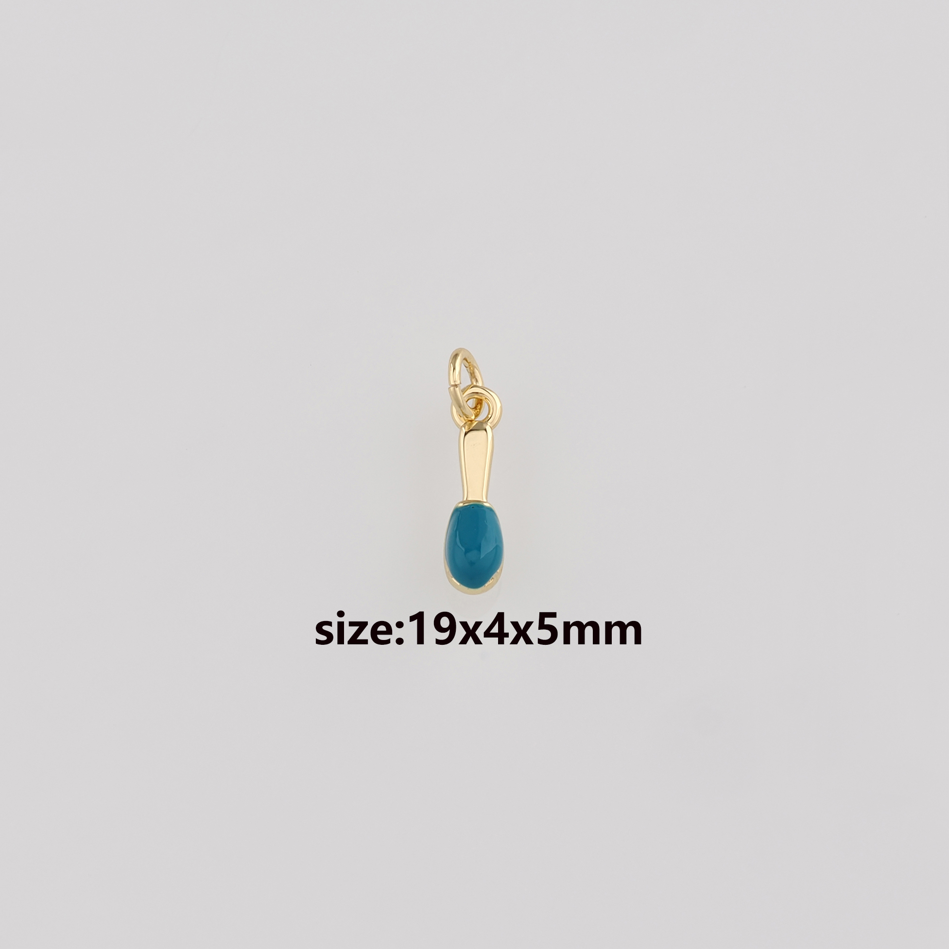 18K Gold Filled Toothbrush Pendant,Enamel Toothbrush Charm Earrings Necklace for DIY Jewelry Making Supply