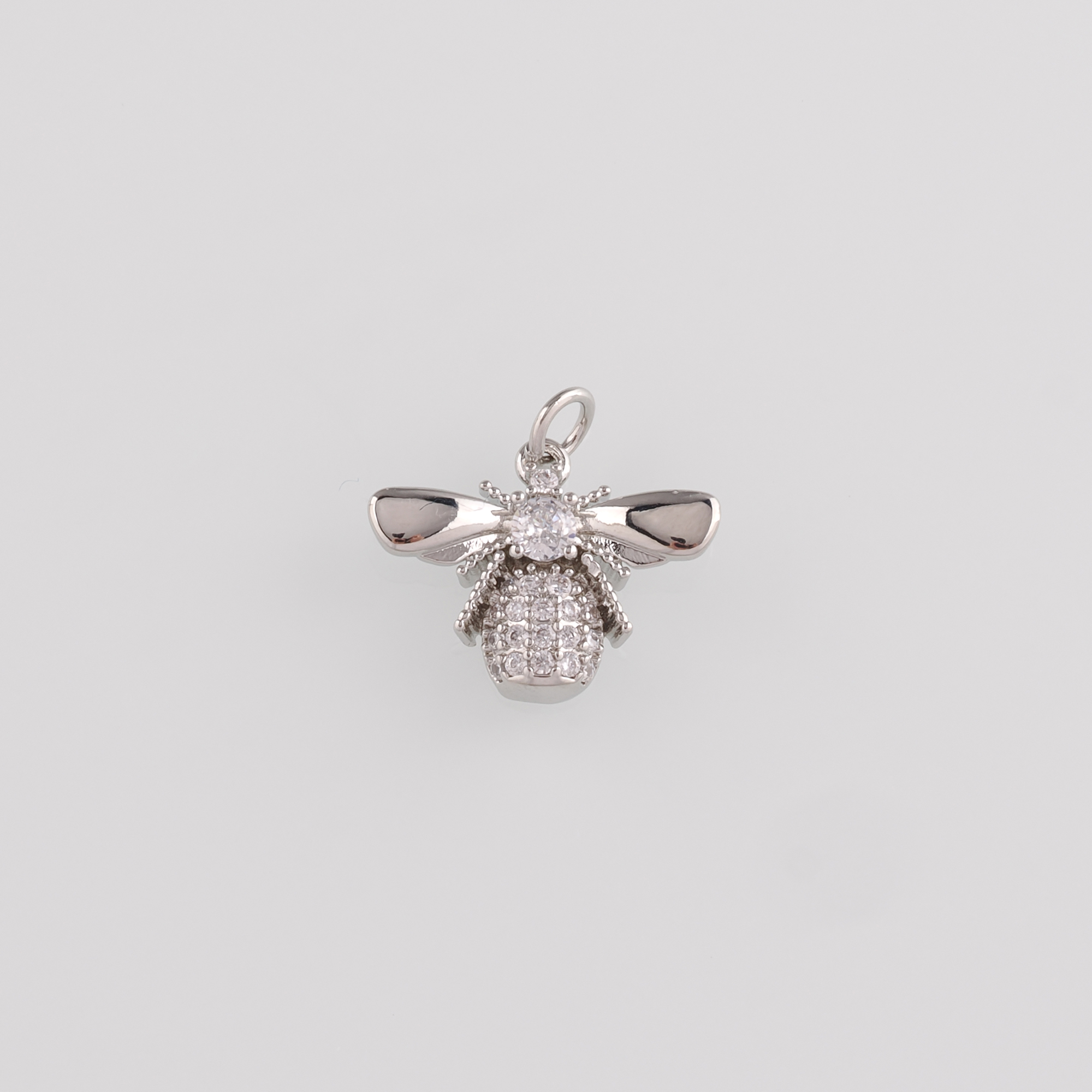 18K Gold Filled Bee Pendant,CZ Micro Pave Bee Charm Earrings Necklace for DIY Jewelry Making Supply