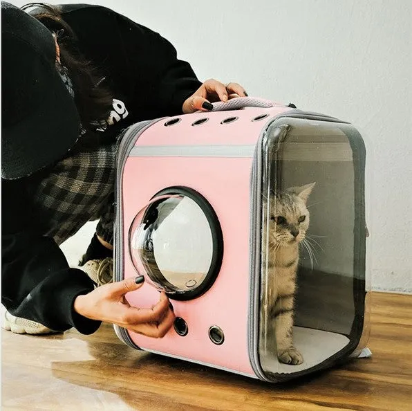 Large Pet Backpack Portable Space Capsule Breathable Window Cat Carrier