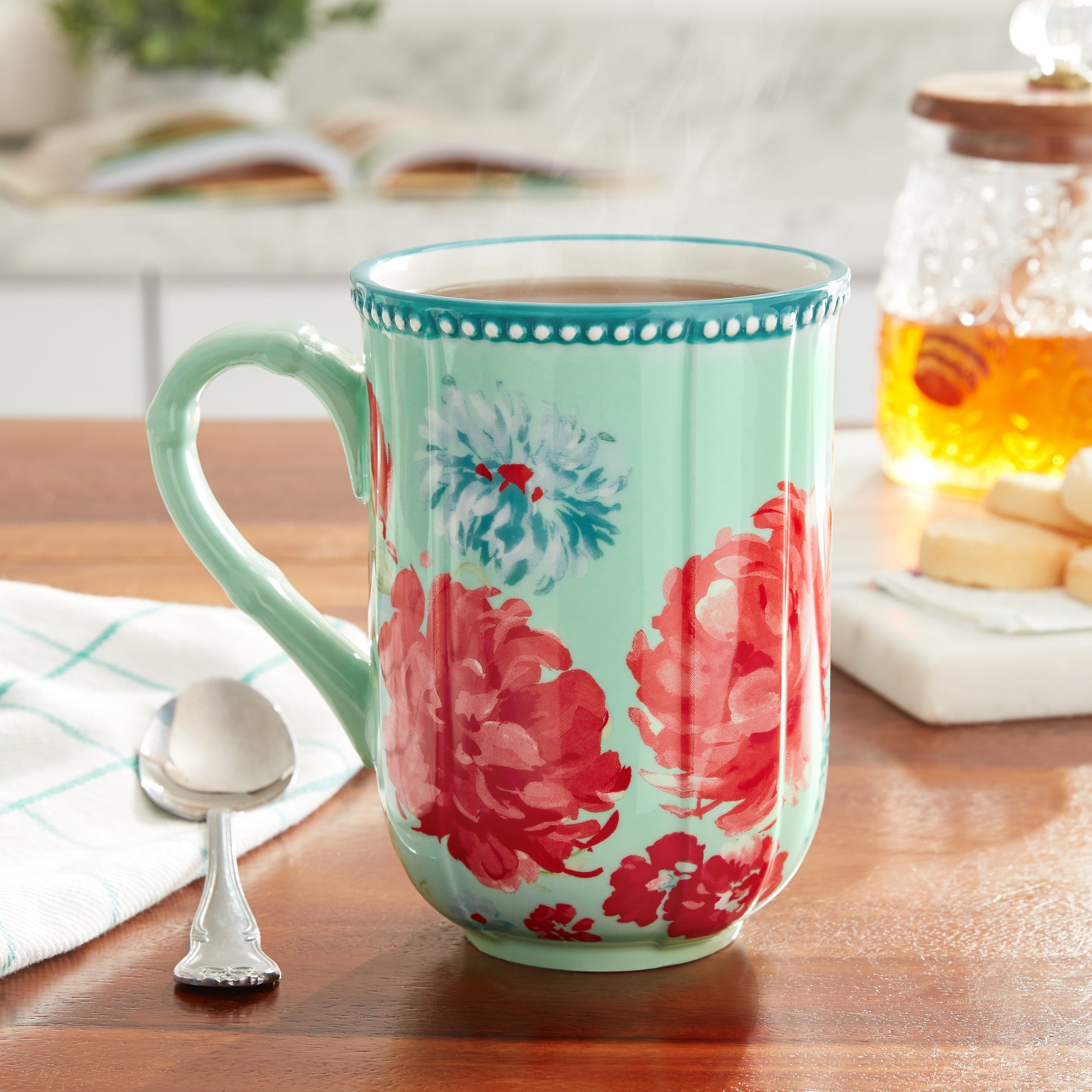 The Pioneer Woman Gorgeous Garden Large Stoneware 23 fl oz Mugs, Set of 4