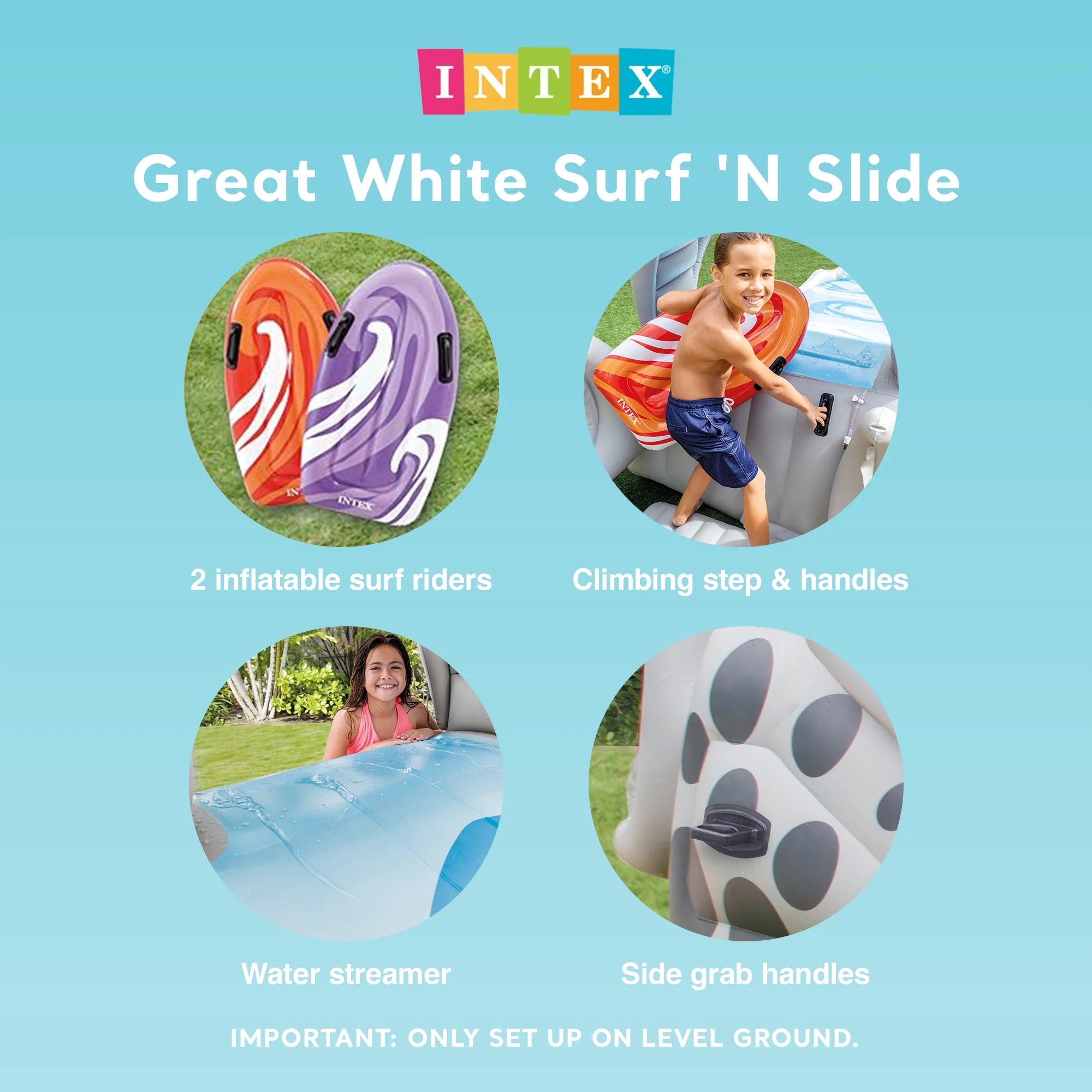Intex Surf 'N Slide Inflatable Water Slide and Wet Set Repair 6 Patch Kit