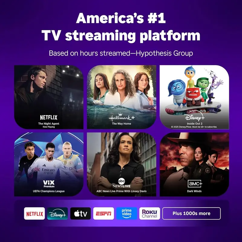 Roku Select Series 50-Inch 4K HDR Smart TV with Voice-Controlled Remote