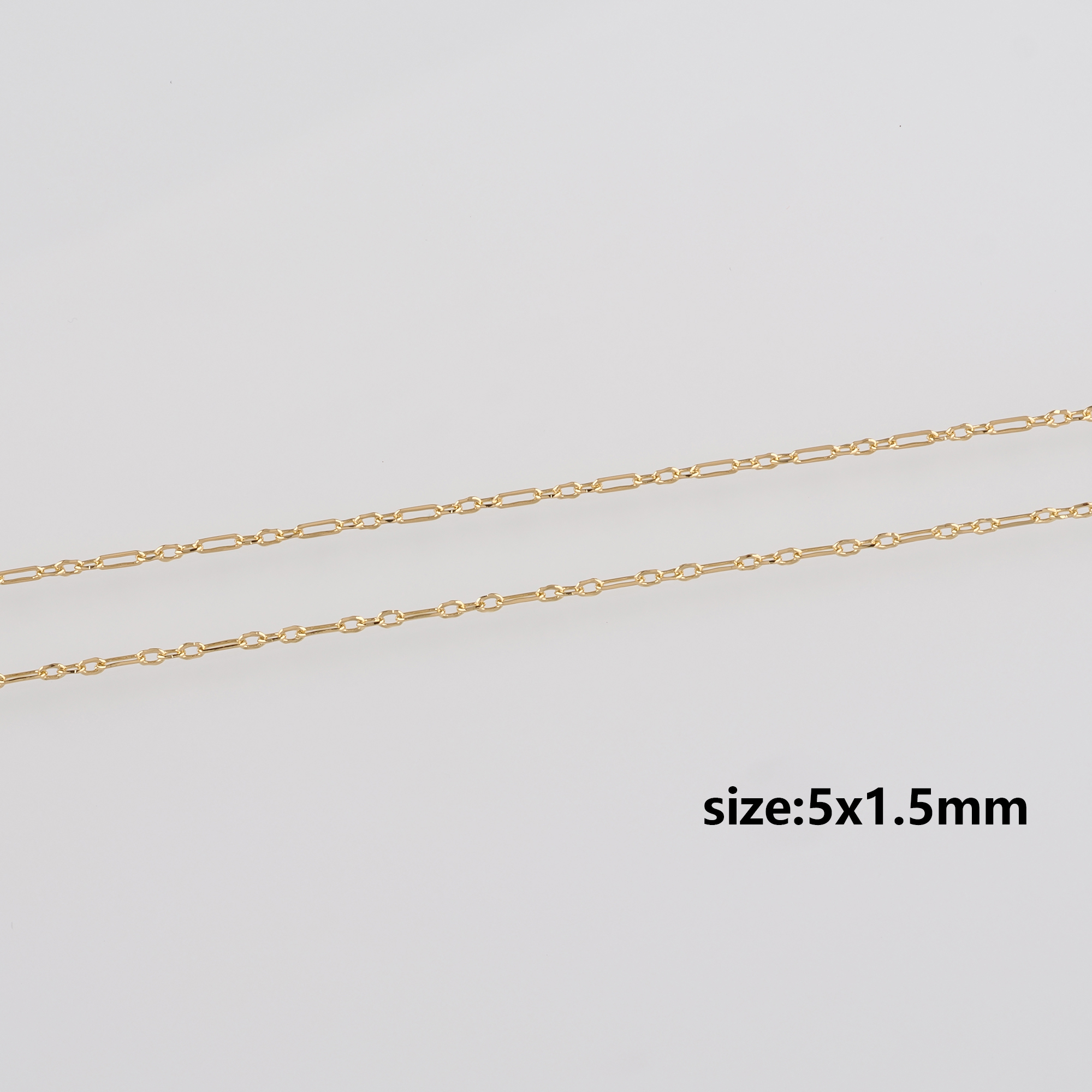 18K Gold Filled Paper Clip Chain Necklace,Dainty Link Chain,Gold Chain Necklace for DIY Jewelry Making Supply