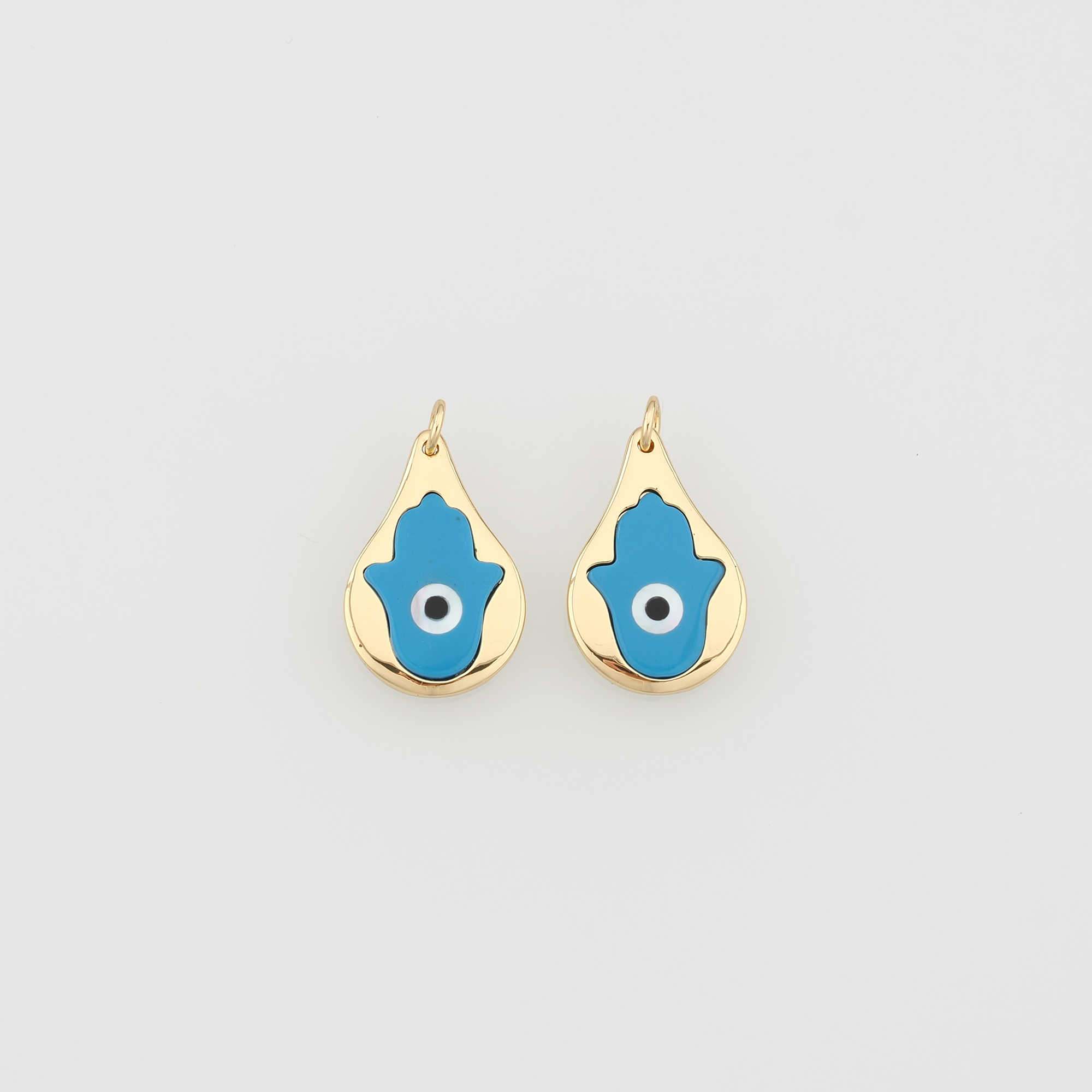 18K Gold Filled Hamsa Pendant,Natural Stone Earrings Necklace for DIY Jewelry Making Supply