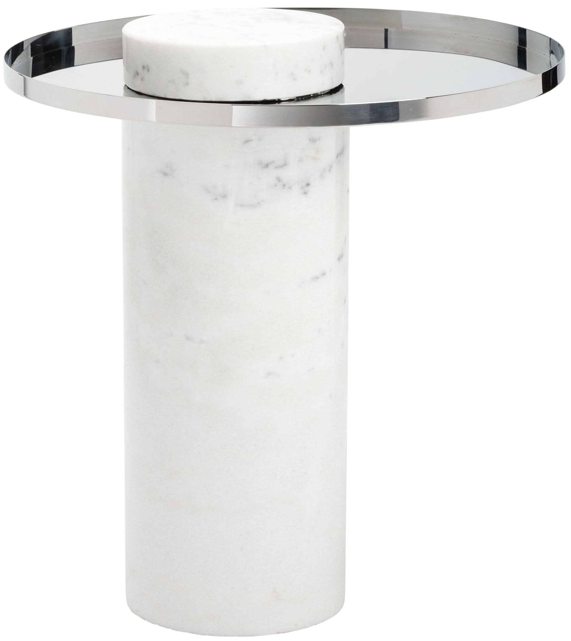 Nuevo Pillar Side Table - Silver