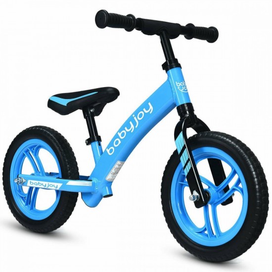 12″ Balance Bike Kids Pre Bike No-Pedal Learning Ride Adjustable Seat Gift Blue