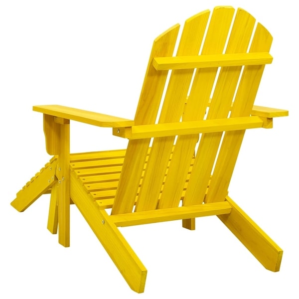 vidaXL Adirondack Chair Patio Adirondack Chair with Ottoman Solid Wood Fir