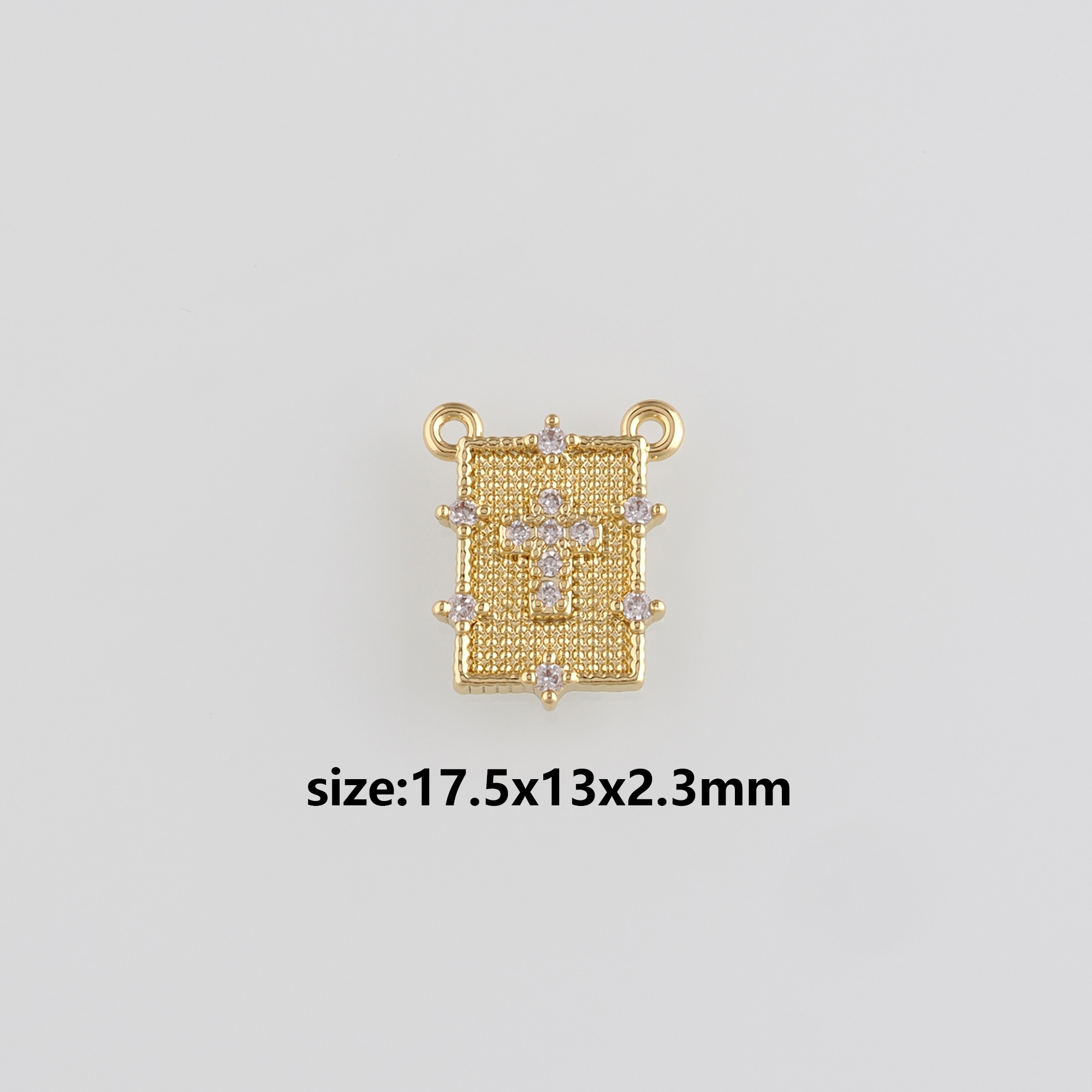 18K Gold Filled Cross Pendant,CZ Micro Pave Cross Charm Earrings Necklace for DIY Jewelry Making Supply