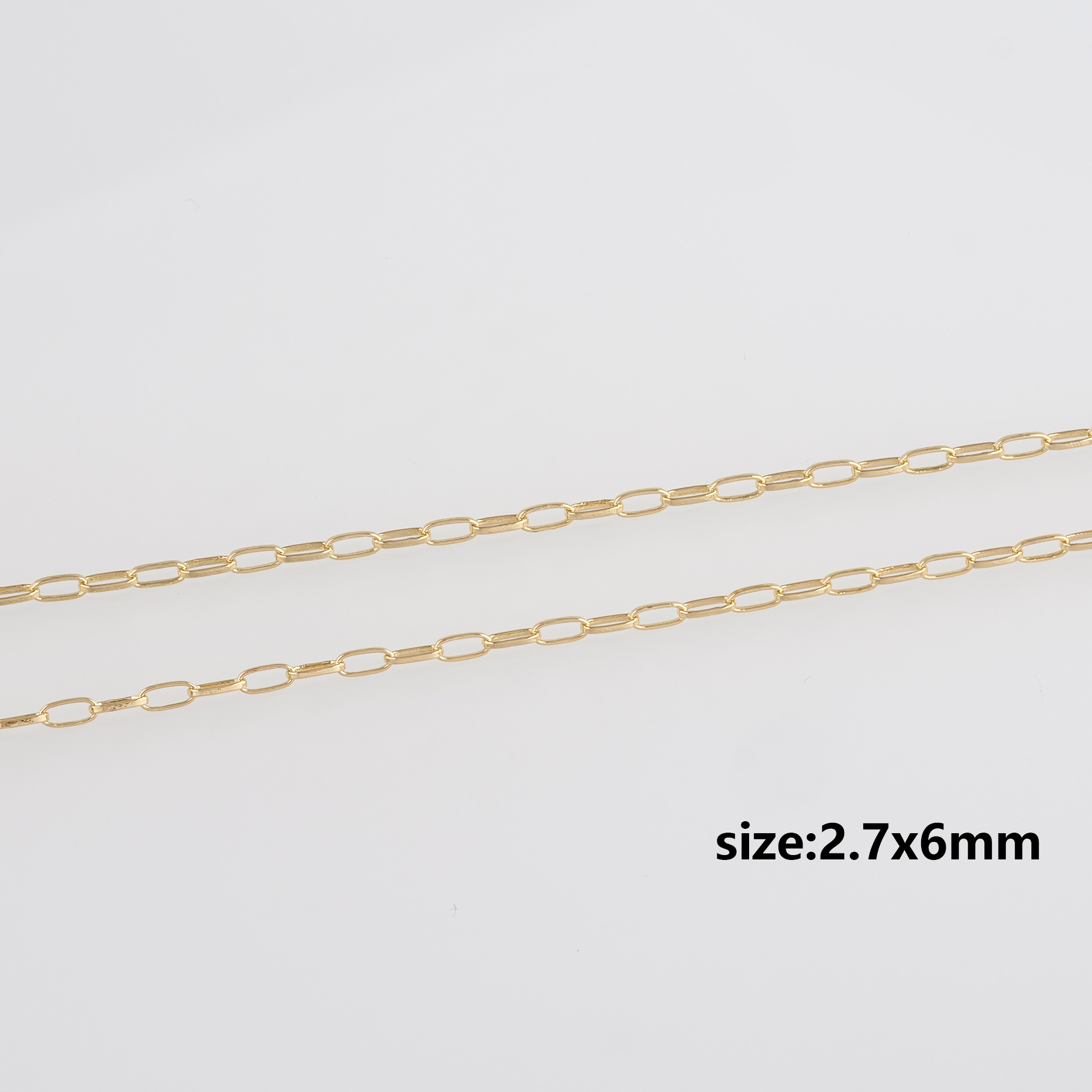 18K Gold Filled Cable Chain Necklace,Dainty Thin Link Chain,Gold Paper Clip Chain Necklace for Women DIY Jewelry Making Supply