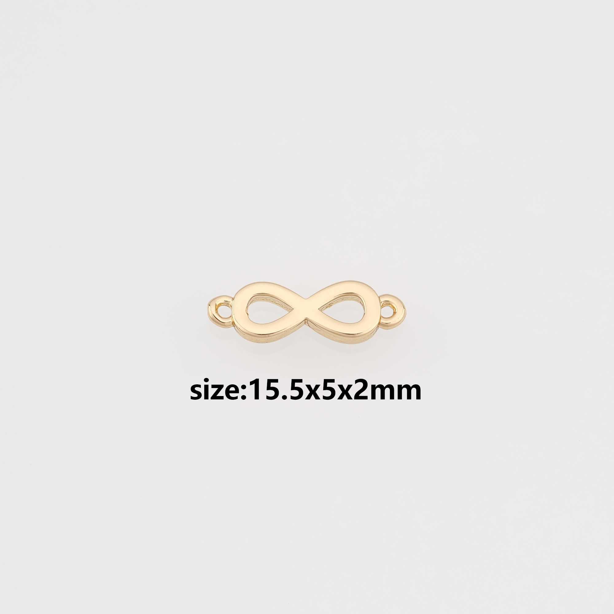 18K Gold Filled Infinity Connector,Dainty Infinity Charm Necklace Bracelet for DIY Jewelry Making Supply
