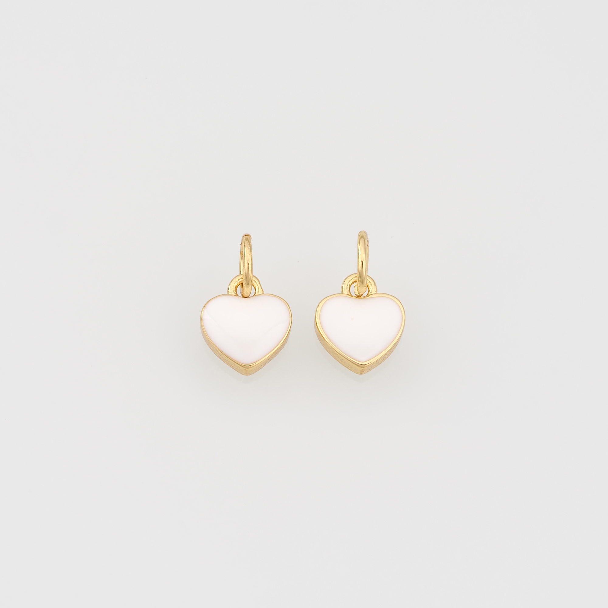 18K Gold Filled Heart Pendant,Enamel Heart Charm Earrings Necklace for DIY Jewelry Making Supply