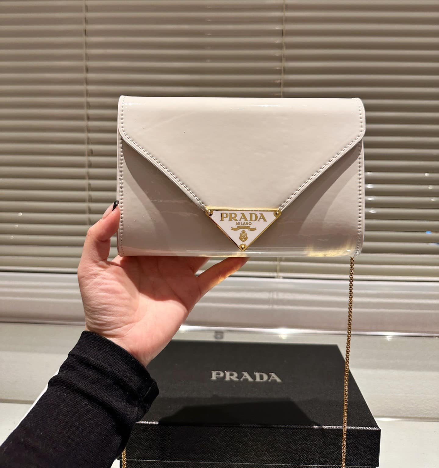 Prada Patent Leather Mini Bag White 20Cm