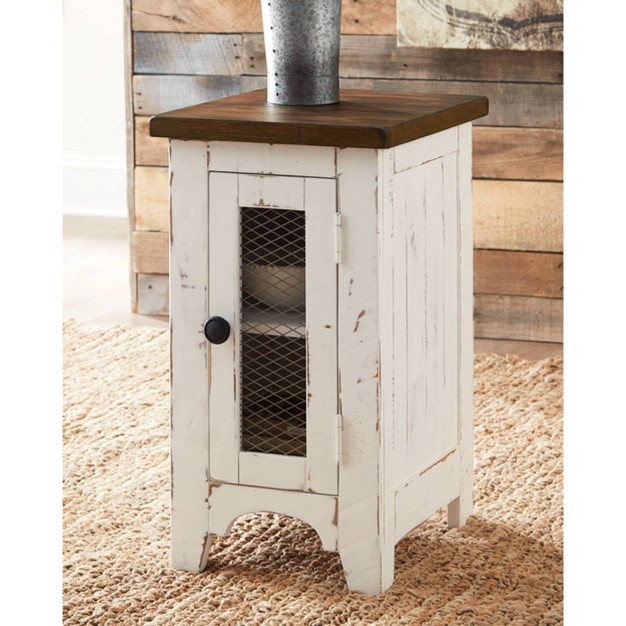Wystfield Chair Side End Table White brown Signature Design By Ashley