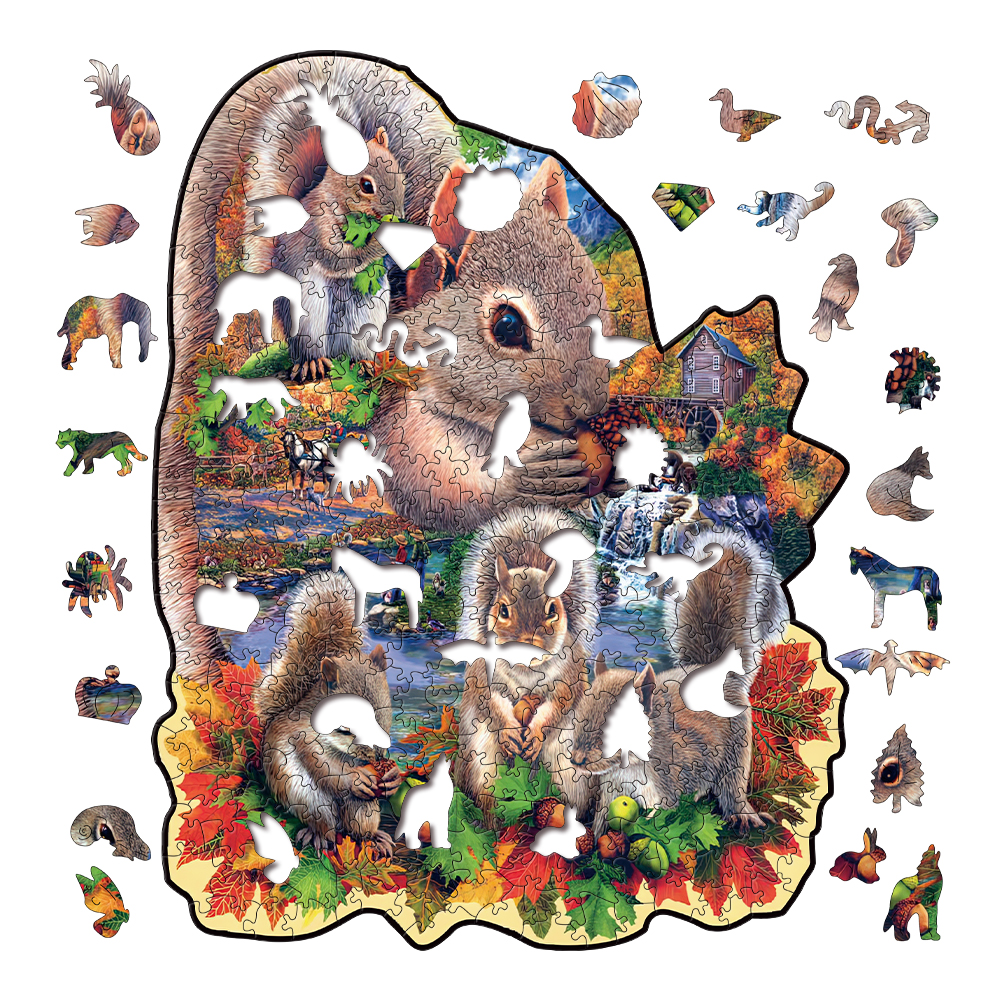 Animal Wooden Puzzle-Lovely squirrel