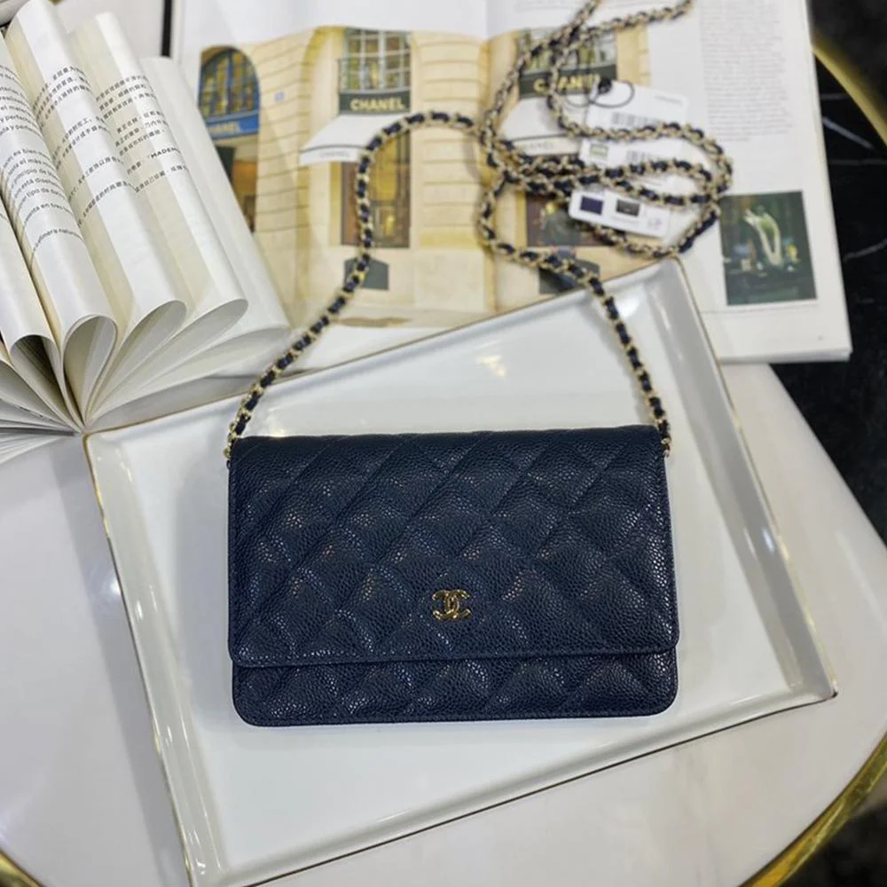 Chanel WOC iridescent Blue caviar