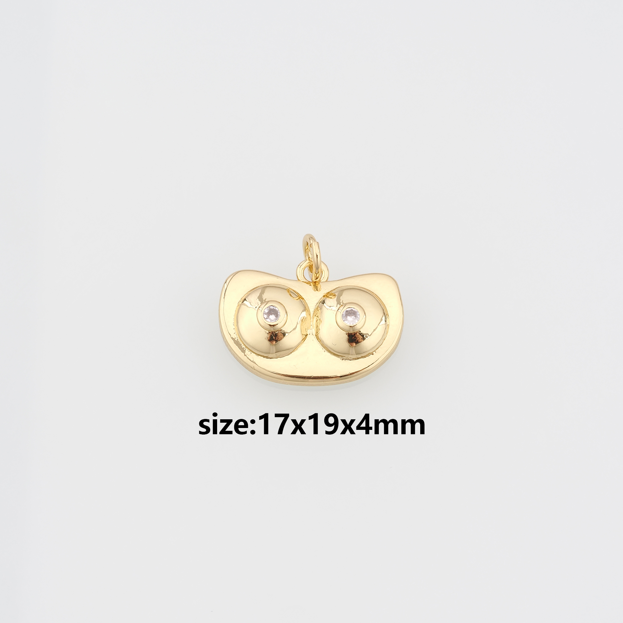 18K Gold Filled Owl Eye Pendant,CZ Eye Charm Earrings Necklace for DIY Jewelry Making Supply