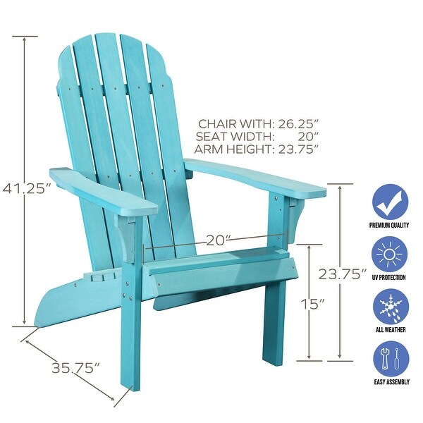 POLYTEAK Traditional Element Adirondack Chair,All Weather Poly Lumber