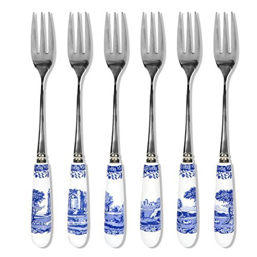 Spode Blue Italian 6 Pastry Forks (Set of 6)
