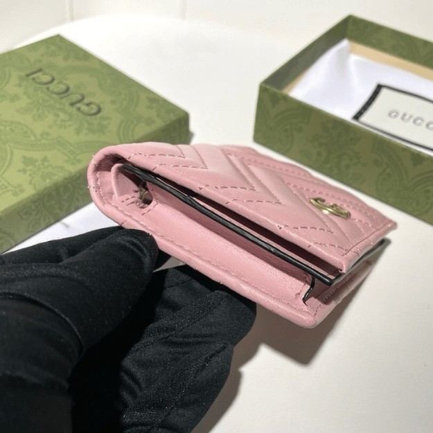 Gucci Gg Marmont Small Wallet Pastel Pink 4.5 Inches 466492 Dtd1T 5909