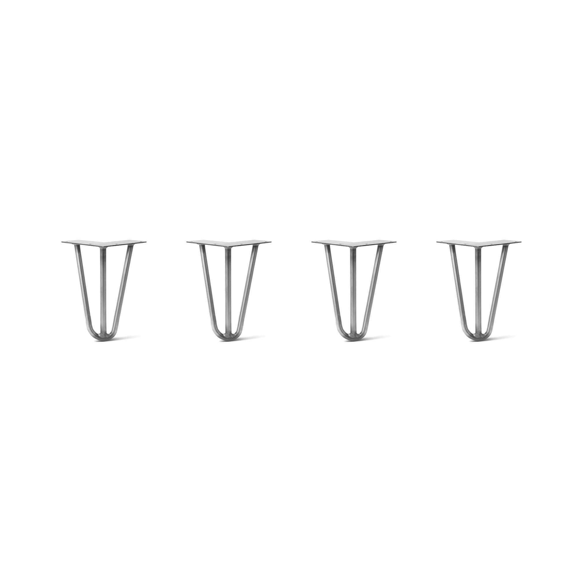 Hairpin Legs Set of 4, 3-Rod Design - Raw Steel, 27x22 / Raw Steel / 1/2x22