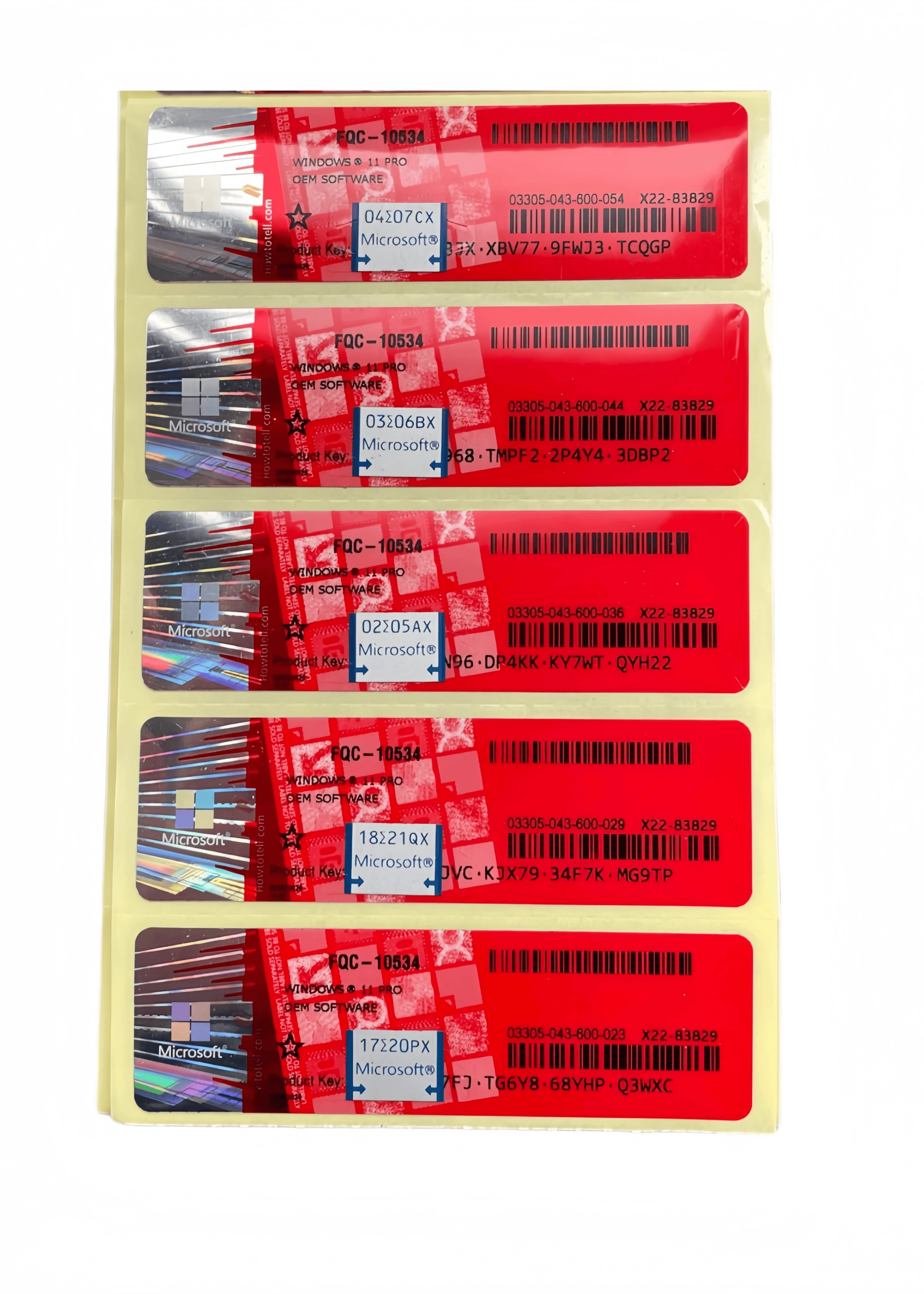 Windows 11 Pro COA Sticker-Red