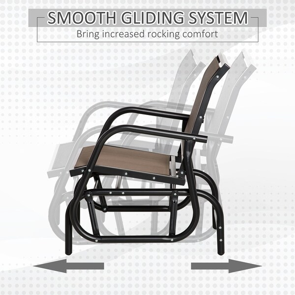 Outsunny Glider/Rocking Chair Set with Breathable Mesh Fabric,Curved Armrest